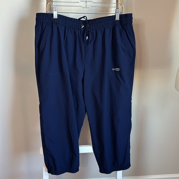 Chaps Pants - Chaps Sports Navy Capri Pants with Elastic Waist and Drawstring Size XL in GUC